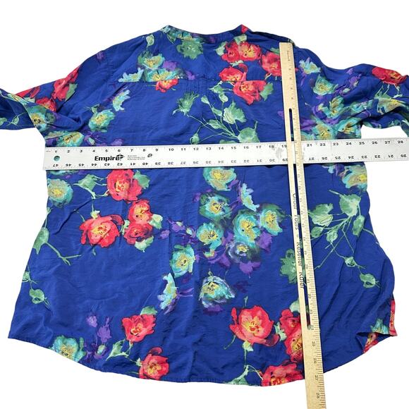 a new approach ANA Top Womens Plus 2X Blue Green Pink Floral Lightweight Casual - Picture 6 of 8